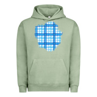 Pigment Oil Green Winter Tartan Patch Urban Hoodie - BundleAndBundleShop
