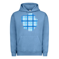 Pigment Pebble Blue Winter Tartan Patch Urban Hoodie - BundleAndBundleShop