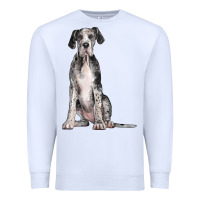 White Great Dane Dog Premium Sweatshirt - LillyAllenDesigns