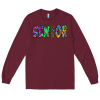 Burgundy senior 2022 tie die leopard Long Sleeve Tee - RanaPortraitStore