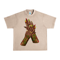French Oak juneteenth nail art with afro hand Urban Heavy Tee - texasbilliewilder