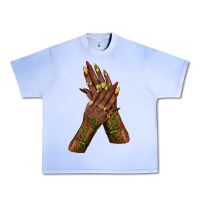Grape Ice juneteenth nail art with afro hand Urban Heavy Tee - texasbilliewilder
