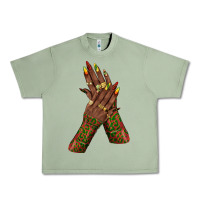 Oil Green juneteenth nail art with afro hand Urban Heavy Tee - texasbilliewilder