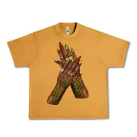 Peanut Butter juneteenth nail art with afro hand Urban Heavy Tee - texasbilliewilder