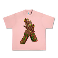 Salmon juneteenth nail art with afro hand Urban Heavy Tee - texasbilliewilder