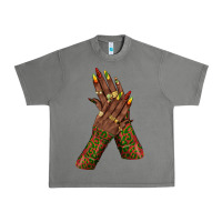 Tornado juneteenth nail art with afro hand Urban Heavy Tee - texasbilliewilder