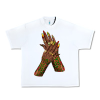 White juneteenth nail art with afro hand Urban Heavy Tee - texasbilliewilder