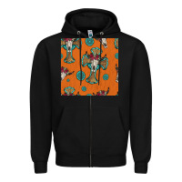 Black western cross and bull skull seamless pattern Zipper Hoodie - HRA Design Shop