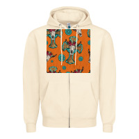 Sandshell western cross and bull skull seamless pattern Zipper Hoodie - HRA Design Shop