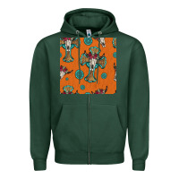 Sports Green western cross and bull skull seamless pattern Zipper Hoodie - HRA Design Shop