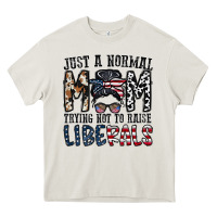 Cream just a regular mom trying not to raise liberals Heavy Core Tee - CowhideDigitalArt
