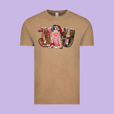 Vintage Tee Christmas Joy With Pig