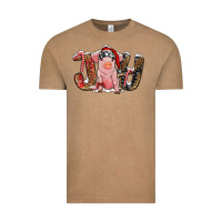 Vintage Coffee Christmas Joy With Pig Vintage Tee - RanaPortraitStore