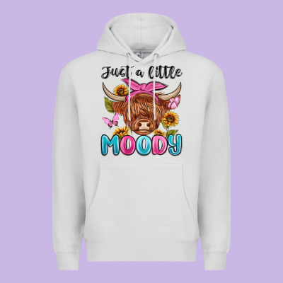 Just A Little Moody Premium Hoodie Designed By Maliassmallbusiness