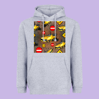 Asphalt Paver Seamless Pattern Heavyweight Hoodie Designed By Bundleandbundleshop