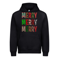 Black Merry Merry Merry Christmas Urban Hoodie - BundleAndBundleShop