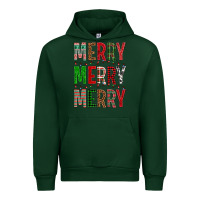 Forest Green Merry Merry Merry Christmas Urban Hoodie - BundleAndBundleShop
