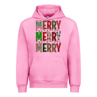 Fuchsia Pink Merry Merry Merry Christmas Urban Hoodie - BundleAndBundleShop