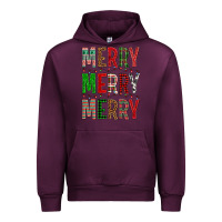 Mauve Wine Merry Merry Merry Christmas Urban Hoodie - BundleAndBundleShop
