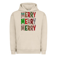 Pigment French Oak Merry Merry Merry Christmas Urban Hoodie - BundleAndBundleShop