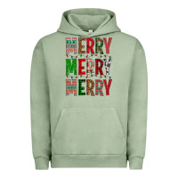 Pigment Oil Green Merry Merry Merry Christmas Urban Hoodie - BundleAndBundleShop