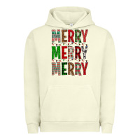 Pigment Pistachio Merry Merry Merry Christmas Urban Hoodie - BundleAndBundleShop
