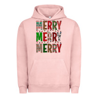 Pigment Salmon Merry Merry Merry Christmas Urban Hoodie - BundleAndBundleShop