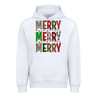 White Merry Merry Merry Christmas Urban Hoodie - BundleAndBundleShop