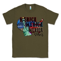 Army Green Merica Merica Merica vibes 4th of july Classic Tee - CowGirlArtShop