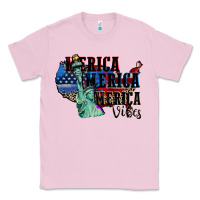 Bubblegum Pink Merica Merica Merica vibes 4th of july Classic Tee - CowGirlArtShop