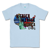 Dusty Blue Merica Merica Merica vibes 4th of july Classic Tee - CowGirlArtShop