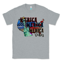 Heather Grey Merica Merica Merica vibes 4th of july Classic Tee - CowGirlArtShop