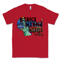 Red Merica Merica Merica vibes 4th of july Classic Tee - CowGirlArtShop
