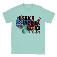 Seafoam Merica Merica Merica vibes 4th of july Classic Tee - CowGirlArtShop