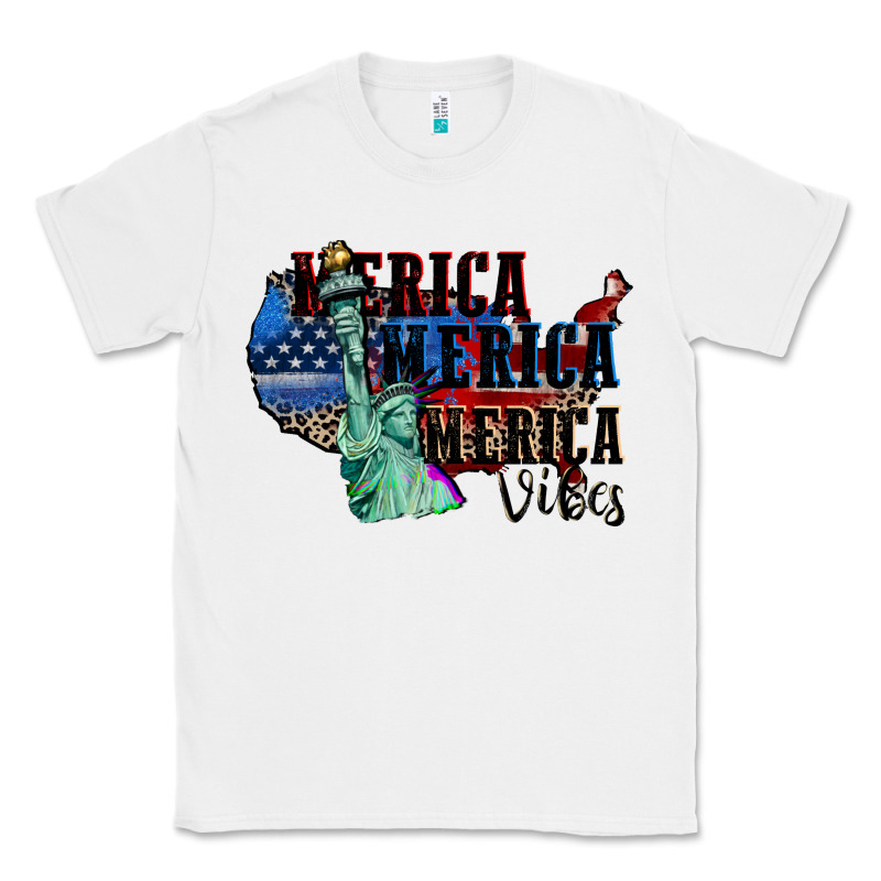 Merica Merica Merica Vibes 4th Of July Classic Tee by CowGirlArtShop | Teevron