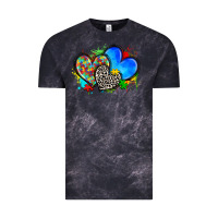 Cloud Black autism hearts Vintage Tee - Zillion Design Studio