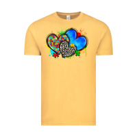 Vintage Mustard autism hearts Vintage Tee - Zillion Design Studio