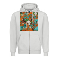 Dove Grey western bull skull seamless pattern Zipper Hoodie - HRA Design Shop