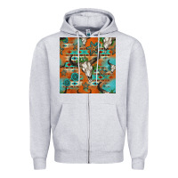 Heather Grey western bull skull seamless pattern Zipper Hoodie - HRA Design Shop