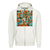 Oatmeal Heather western bull skull seamless pattern Zipper Hoodie - HRA Design Shop
