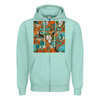 Seafoam western bull skull seamless pattern Zipper Hoodie - HRA Design Shop