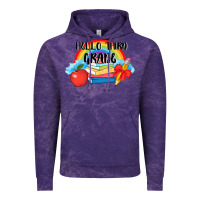 Cloud Purple back to school hello third grade 3200x2400 Vintage Hoodie - AdoDesignShop