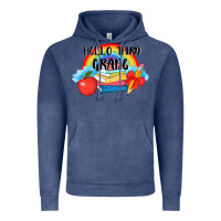 Vintage Denim back to school hello third grade 3200x2400 Vintage Hoodie - AdoDesignShop