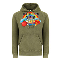 Vintage Olive back to school hello third grade 3200x2400 Vintage Hoodie - AdoDesignShop