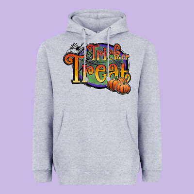 Trick Or Treat Black Heavyweight Hoodie Designed By Jahusdesignshop