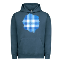 Pigment Midnight Navy Winter Tartan Patch Urban Hoodie - BundleAndBundleShop