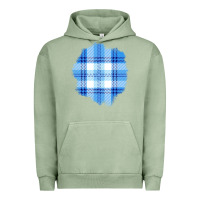 Pigment Oil Green Winter Tartan Patch Urban Hoodie - BundleAndBundleShop