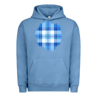 Pigment Pebble Blue Winter Tartan Patch Urban Hoodie - BundleAndBundleShop