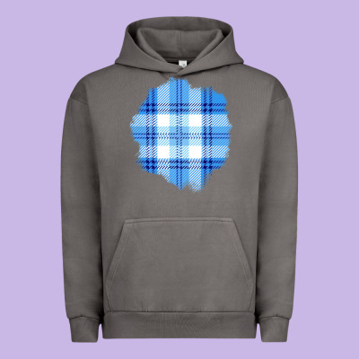 Winter Tartan Patch Urban Hoodie Designed By Bundleandbundleshop