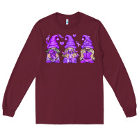 Burgundy Domestic Violence Warrior Gnomes Long Sleeve Tee - texasbilliewilder
